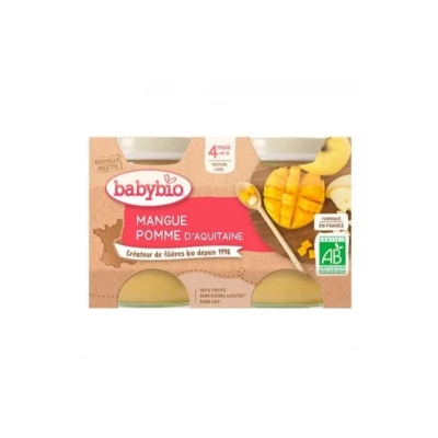 Babybio Purée Mangue et Pomme Bio 2 x 130 g | DERMO