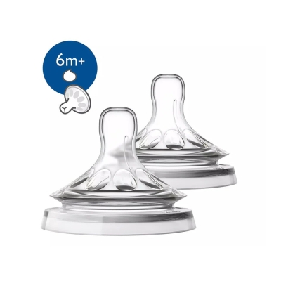 Tétines Natural 6 mois+ Débit Lent x2 - Avent | DERMO