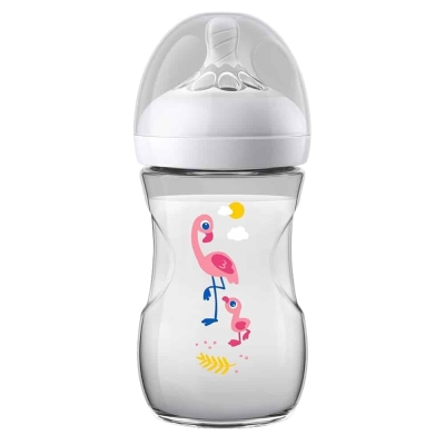 Biberon Natural Flaming 260ml +1 Mois - Avent | DERMO