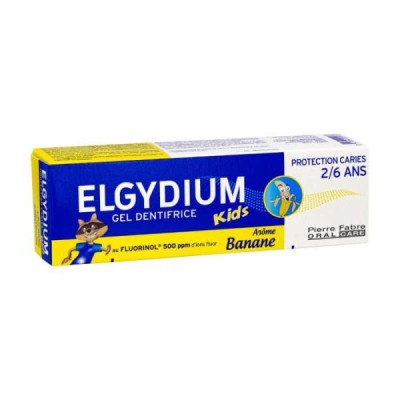 ELGYDIUM - Dentifrice kids banane 2- 6 ans 50 ml | DERMO