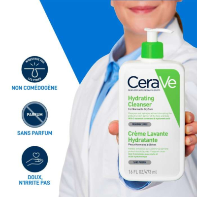 CERAVE - Creme lavante hydratante 473 ml | DERMO